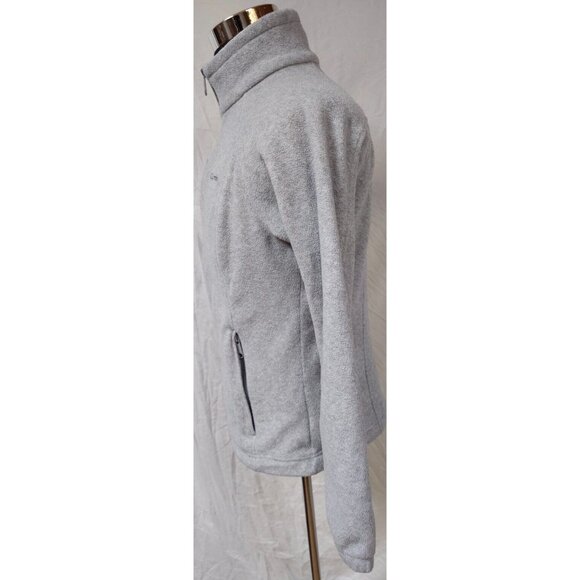 Columbia Womens Medium Grey Fleece Full Zip Hike Camping Outdoors Logo Jacket - Picture 5 of 13